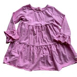 Ruffle Girl Pink Tiered Long Sleeve Dress - See Measurements